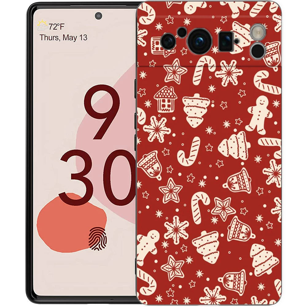 Pixel 9 8 Case TPU Cartoon Christmas Design Protective Case