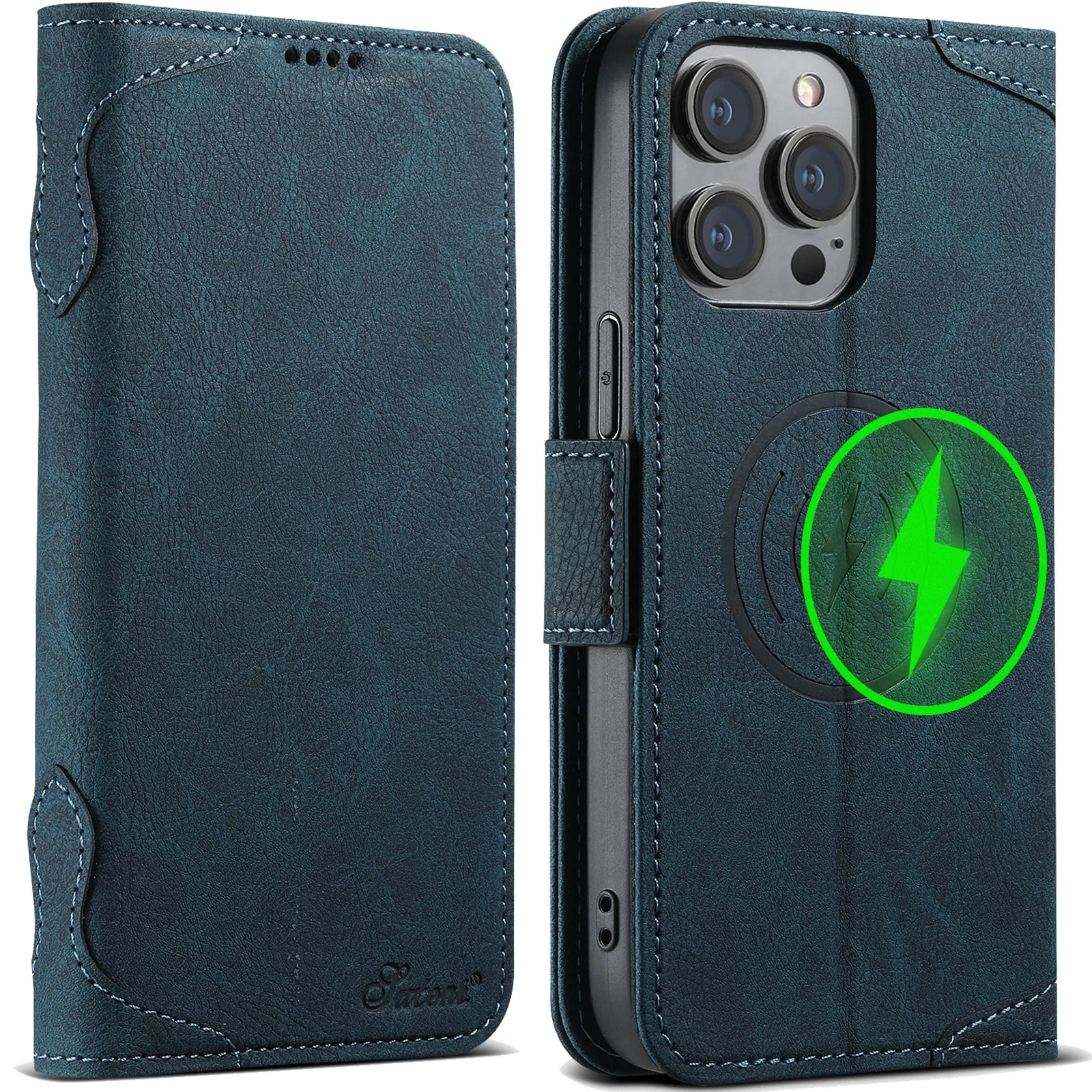 Magnetische Leder Wallet Hülle iPhone 16 Pro Max