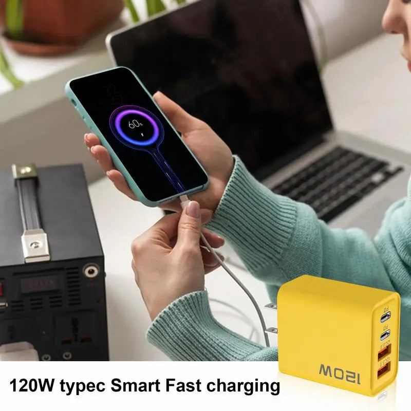 120W 4-Port USB-C Schnellladegerät PD QC