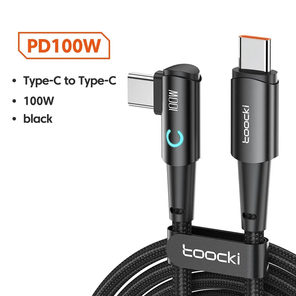 Toocki 100W USB-C 90° Ladekabel
