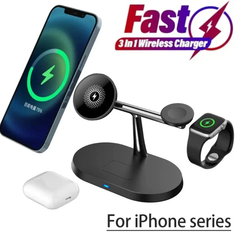 3-in-1 Magnet-Ladestation für iPhone & Galaxy