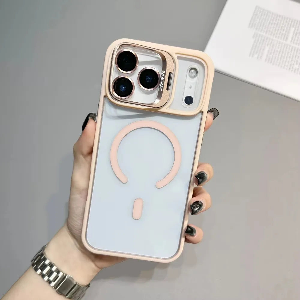 Transparente Magsafe Hülle für iPhone 17 mit Halter