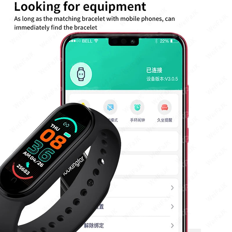 M6 Fitness Smartwatch für Männer & Frauen, Herzfrequenz