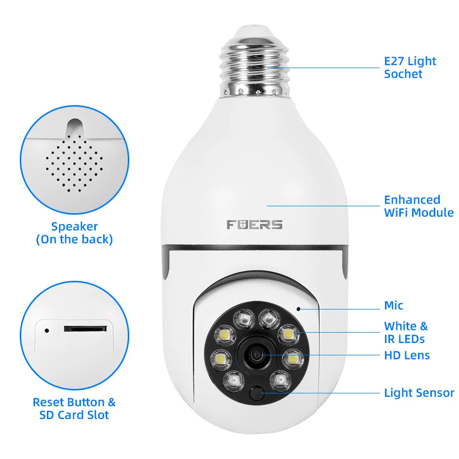 E27 Glühbirne IP Kamera mit Zoom