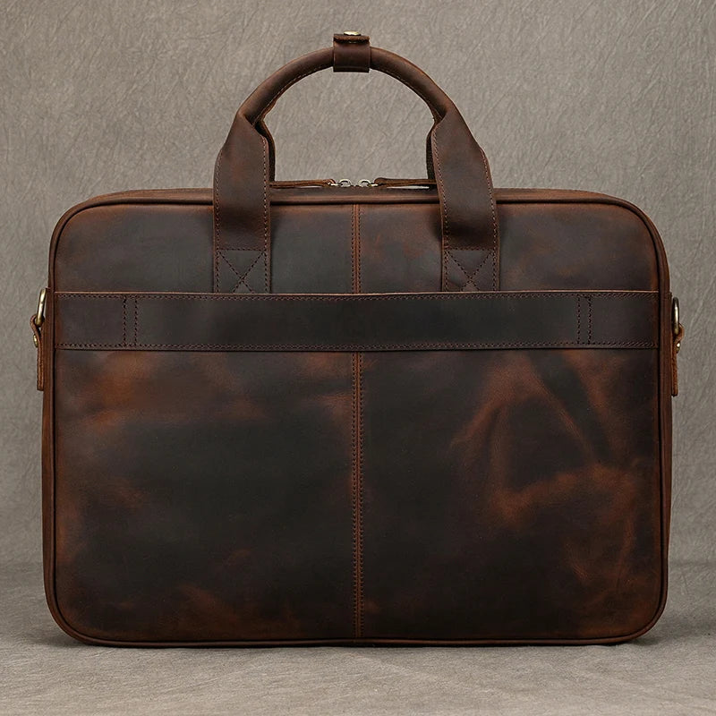 Crazy Horse Leder Aktentasche 16 Zoll