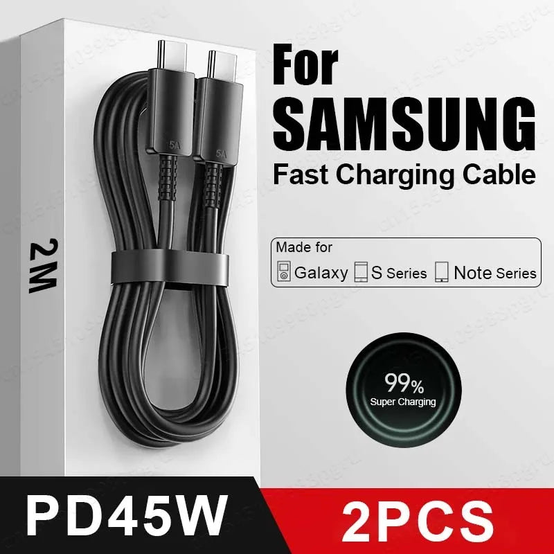 2 Stück 45W USB-C Schnellladekabel