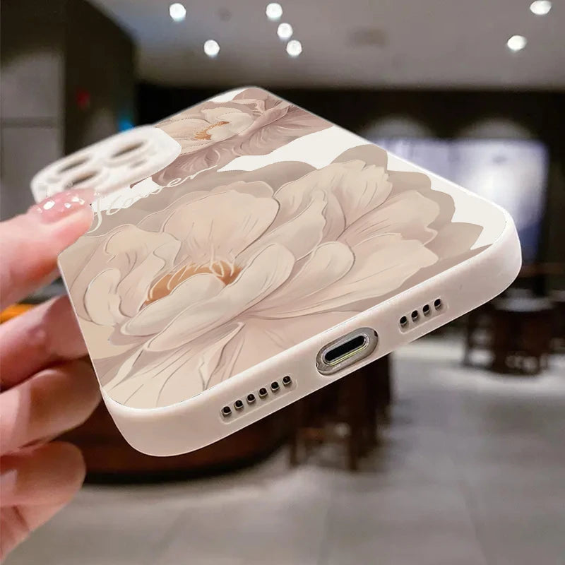 Ölmalerei Blumen Matte Hülle für iPhone 17