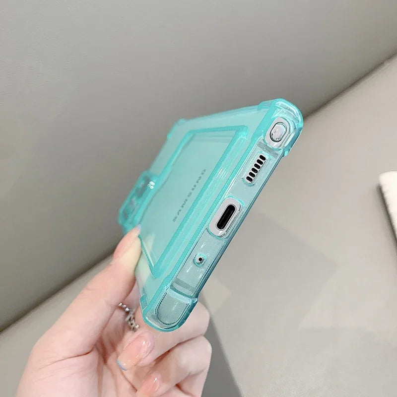 Transparente TPU Hülle mit Kartenfach für Samsung