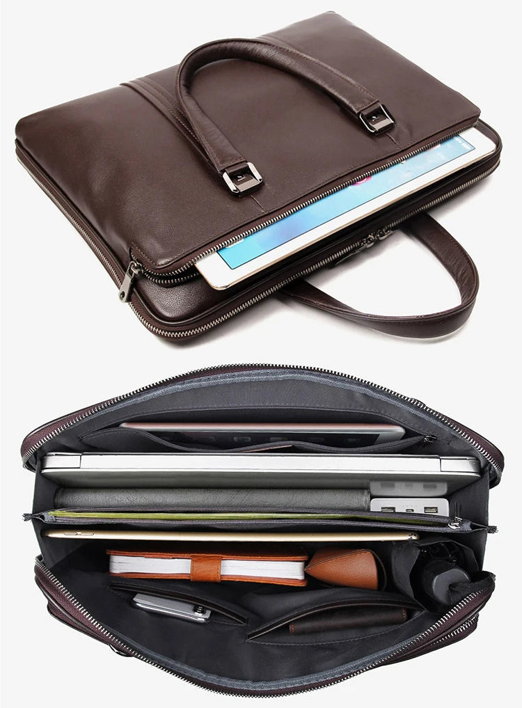 Luxus Leder Aktentasche Herren 15,6 Zoll