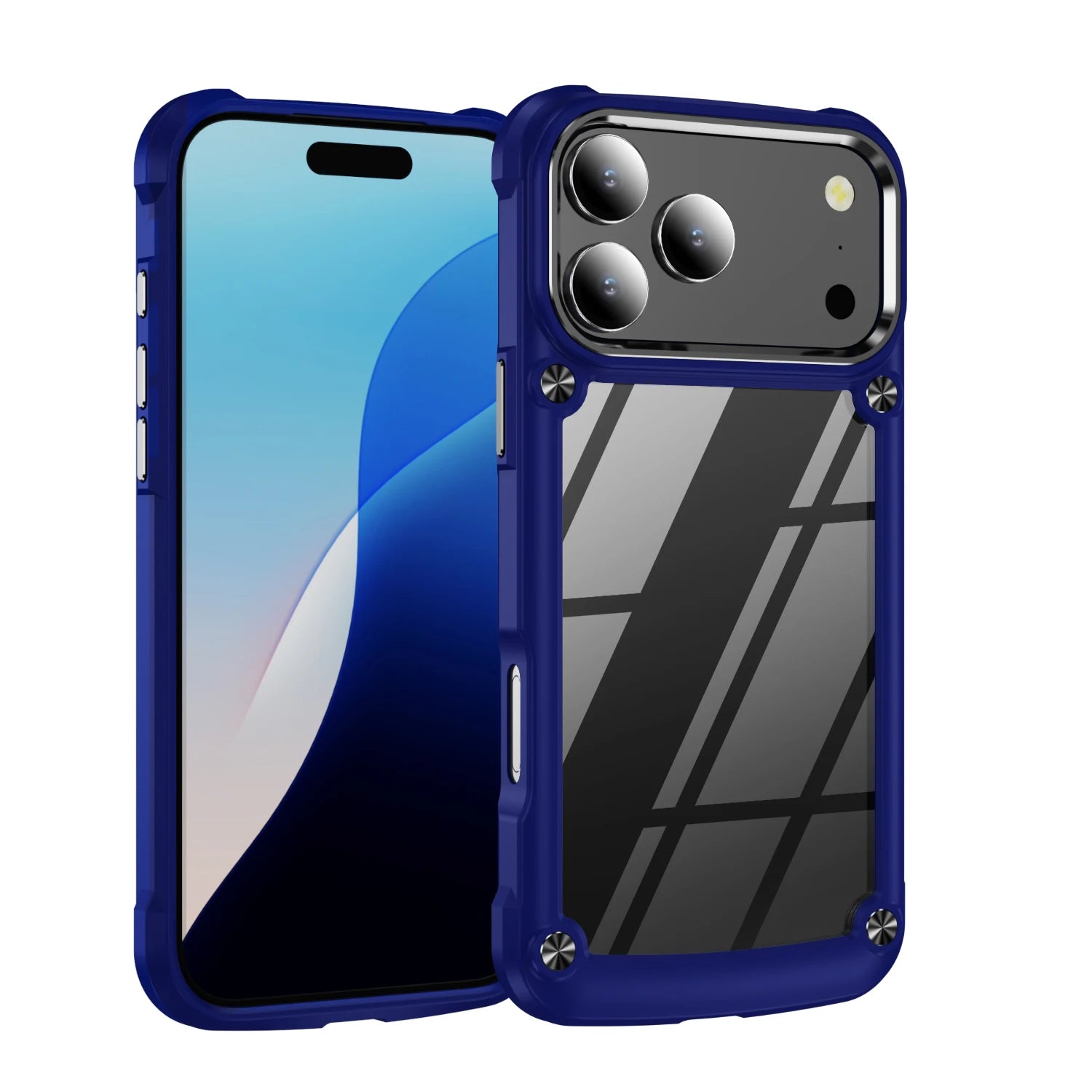 Transparente Militär-Hülle für iPhone 17 mit Metallrahmen