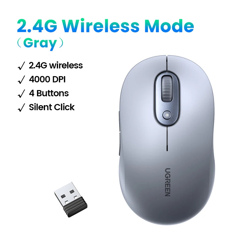 Ergonomische kabellose Bluetooth 2,4G Maus leise