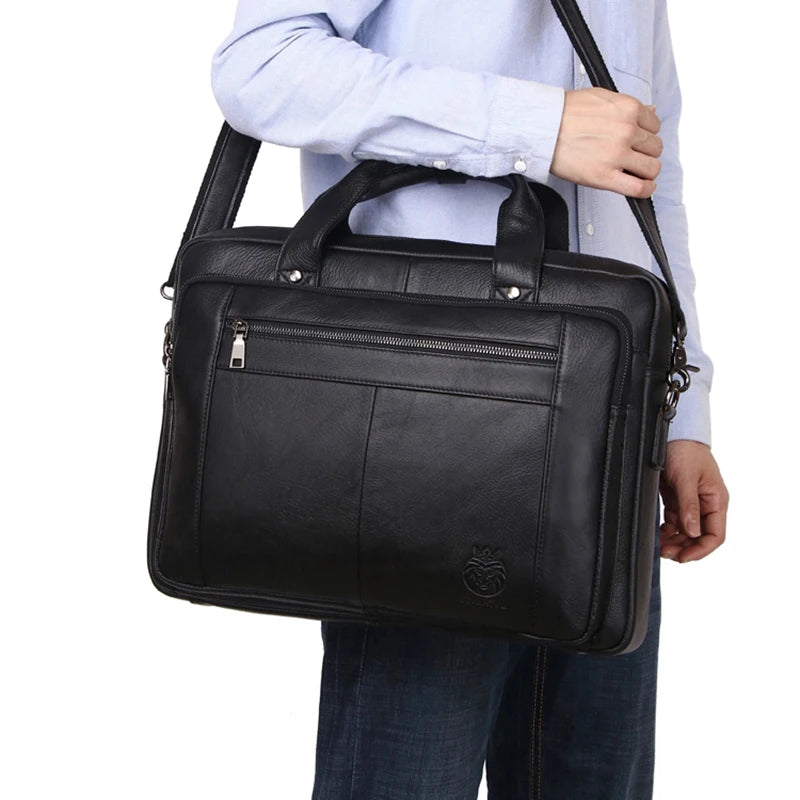 SCHLATUM Leder Business Aktentasche 16 Zoll