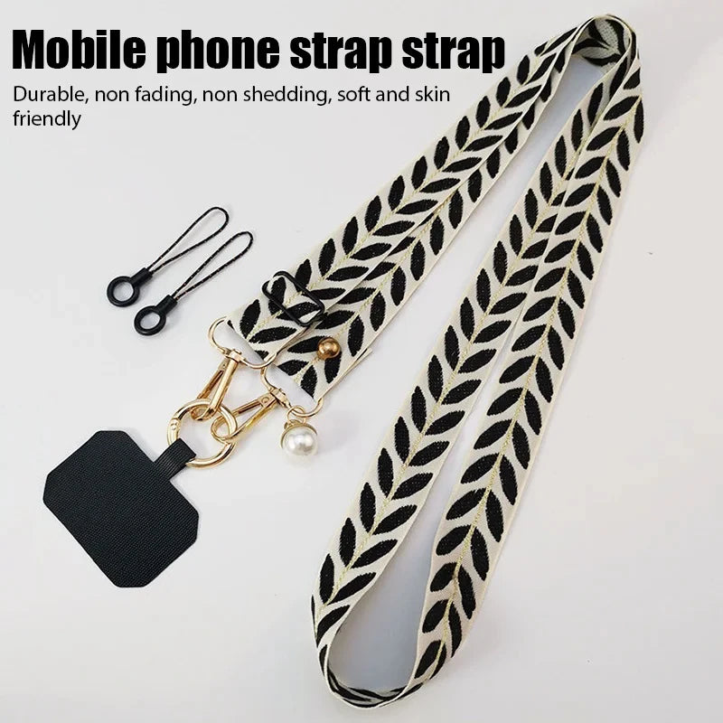 Verstellbares Handy-Lanyard mit Clip und Perlen