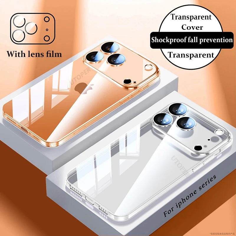 Transparente Anti-Fall-Hülle mit Linsenschutz iPhone 17