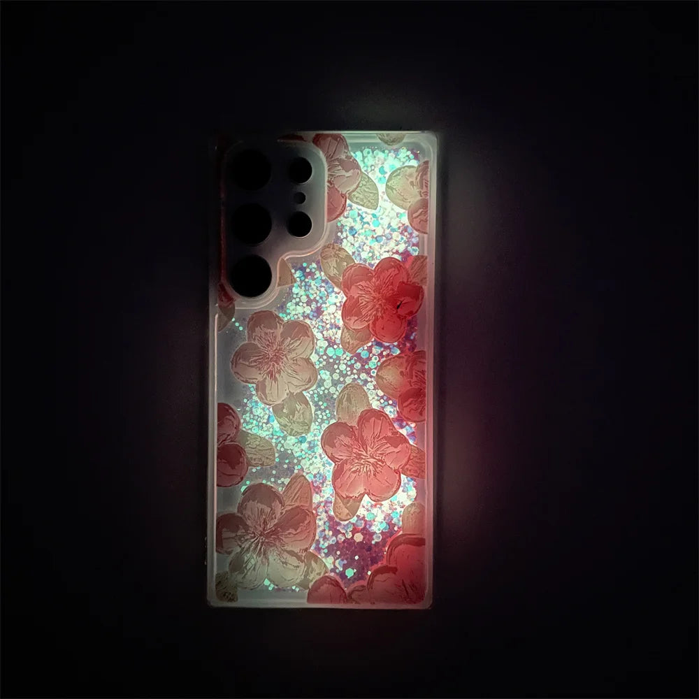Leuchtende Blumen Hülle im Ölgemälde-Stil für Samsung