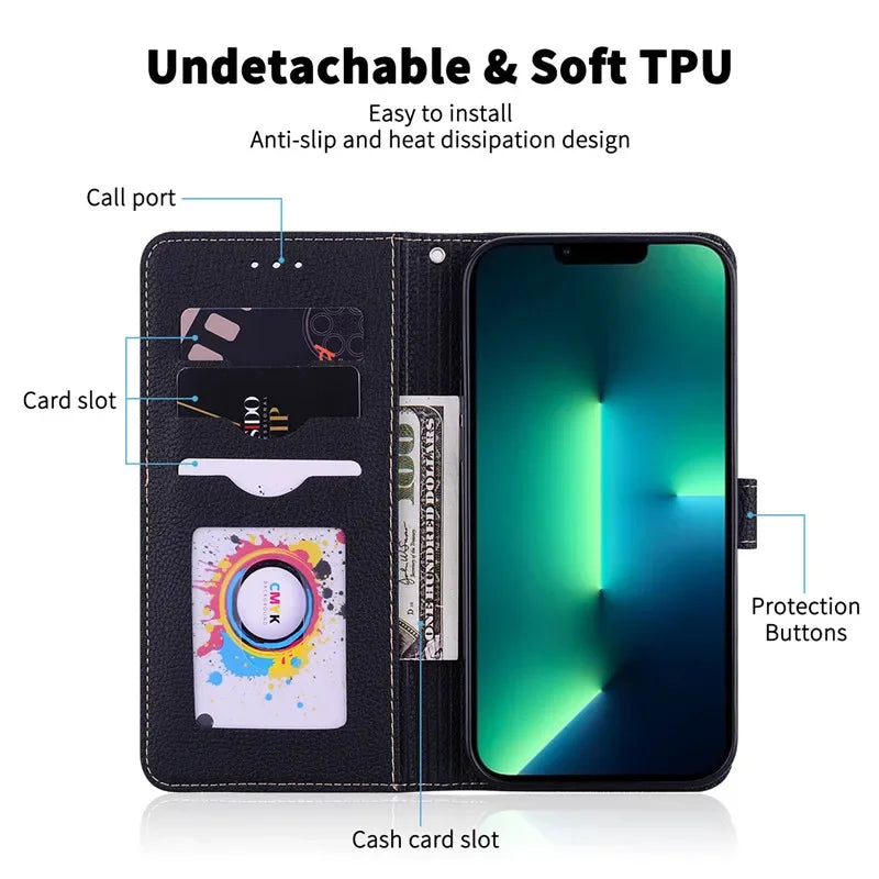 Leder Klapphülle für Redmi 13C