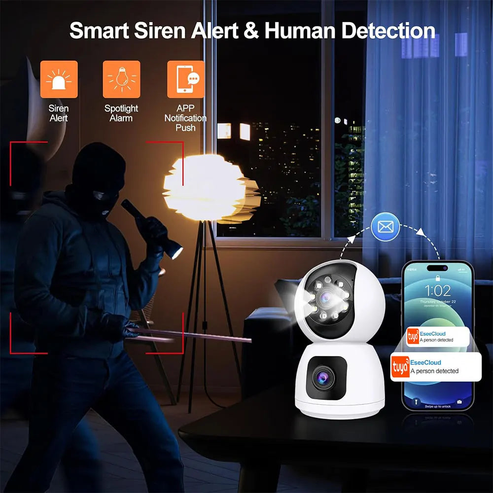 4K Dual-Objektiv WLAN-Kamera mit Auto-Tracking