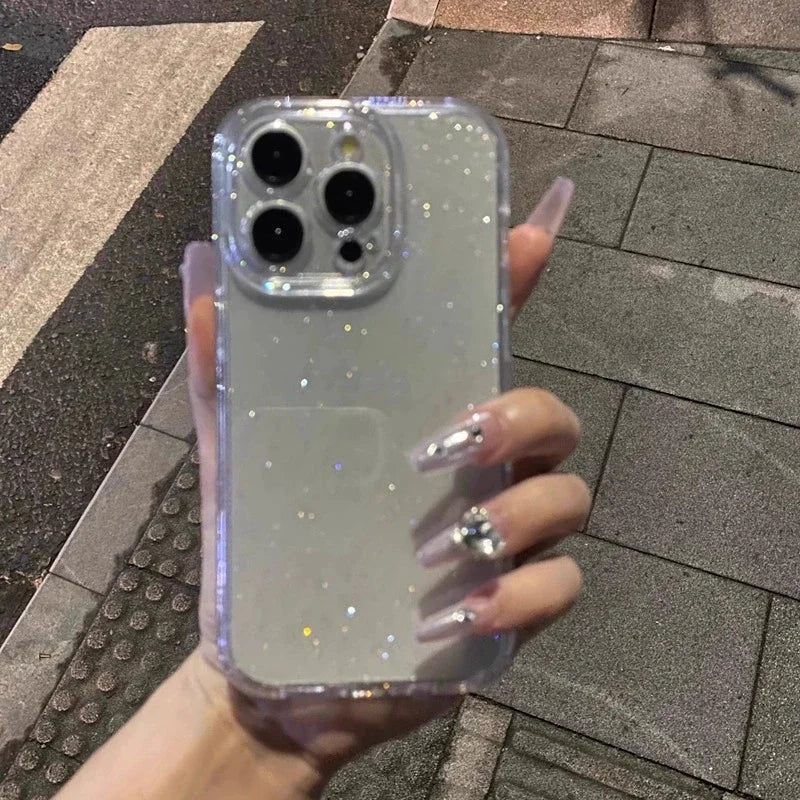Glitzer Klare Silikonhülle iPhone 11-16