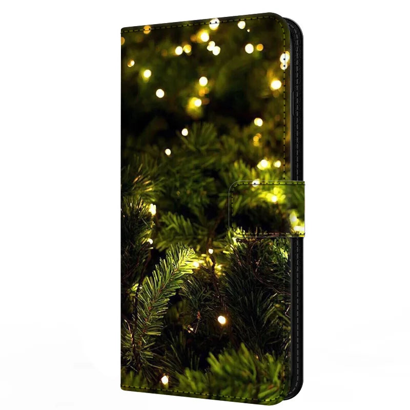 Marmor Weihnachts Ledertasche für Google Pixel 7 Pro Flip Case mit Kartenfach