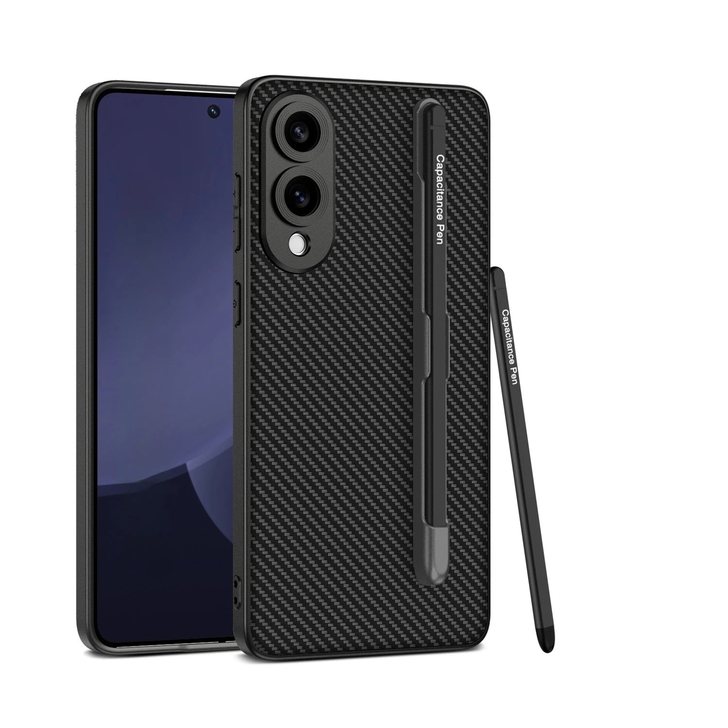 Carbon Leder Hülle mit Stift für Galaxy S25 Ultra