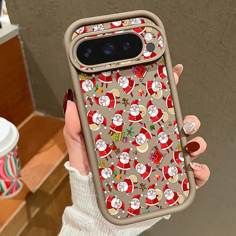 Soft TPU Christmas case for Google Pixel 7, 8 and 9 series, shockproof, flexible, perfect fit with deer motif, non-slip silicone case