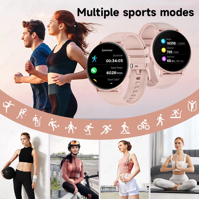 LIGE 2025 Smartwatch mit Bluetooth-Anruf & Fitnessfunktionen
