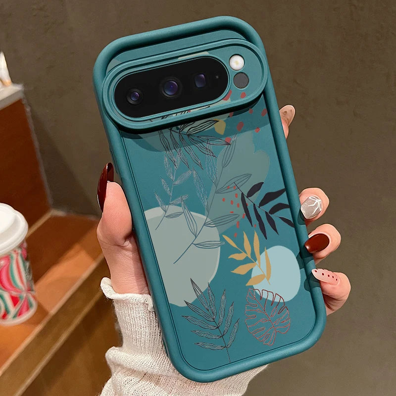 Blumen Silikonhülle für Google Pixel 9 Pro, Stoßfest