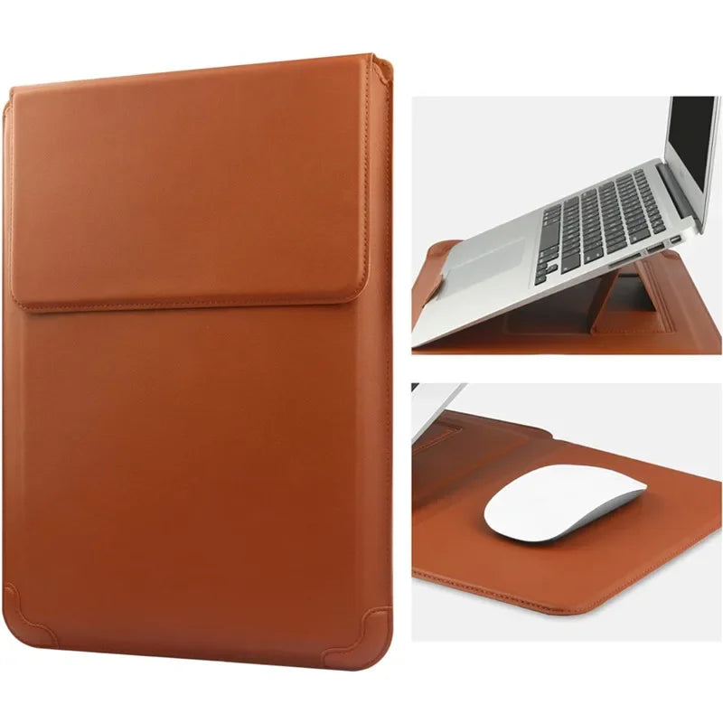 Lederhülle mit Ständer für MacBook Air/Pro 13–16 Zoll