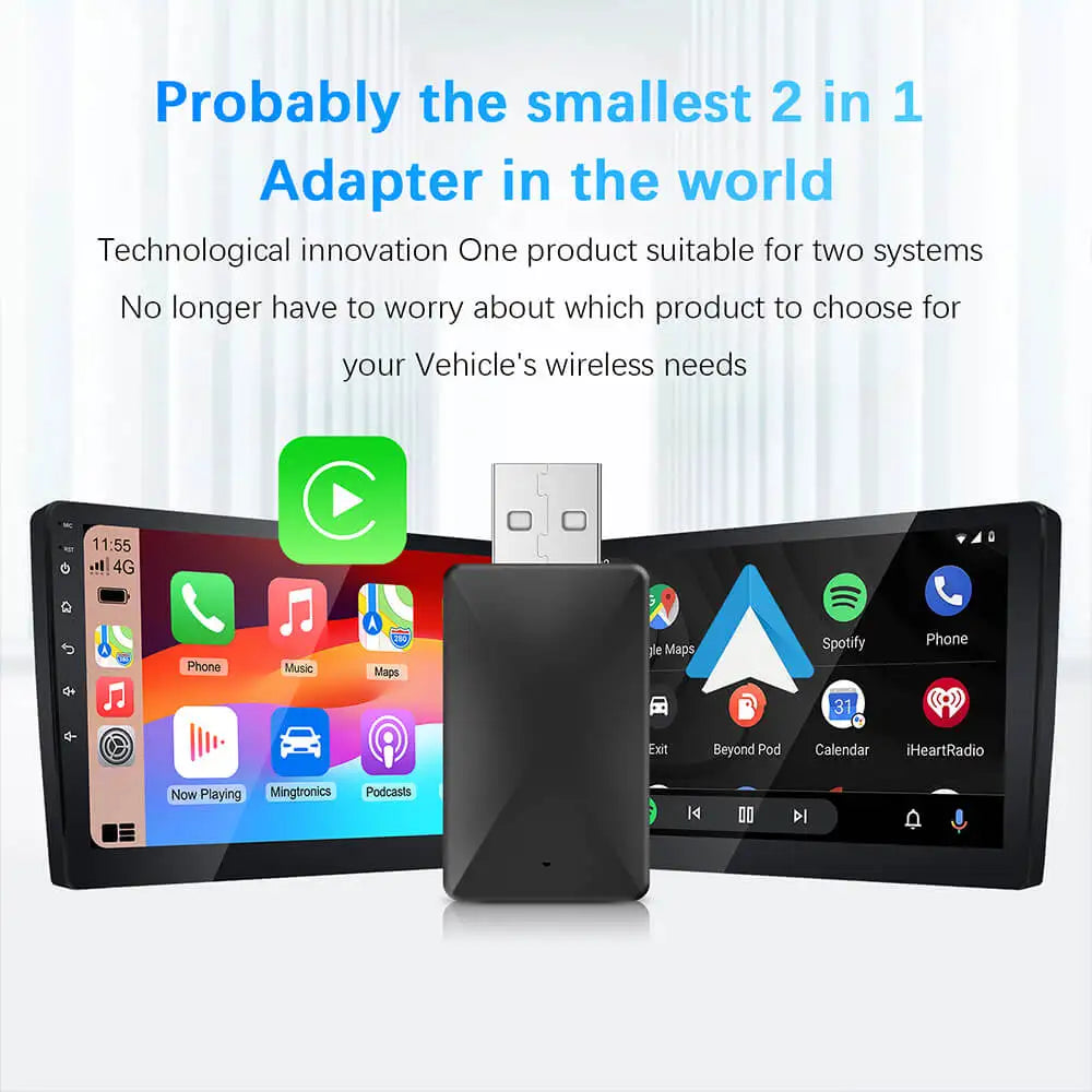 2in1 Wireless CarPlay & Android Auto Box Mini