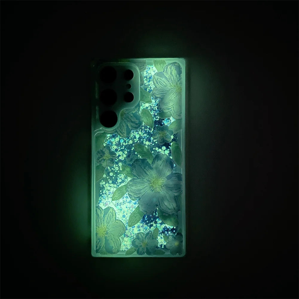 Leuchtende Blumen Hülle im Ölgemälde-Stil für Samsung