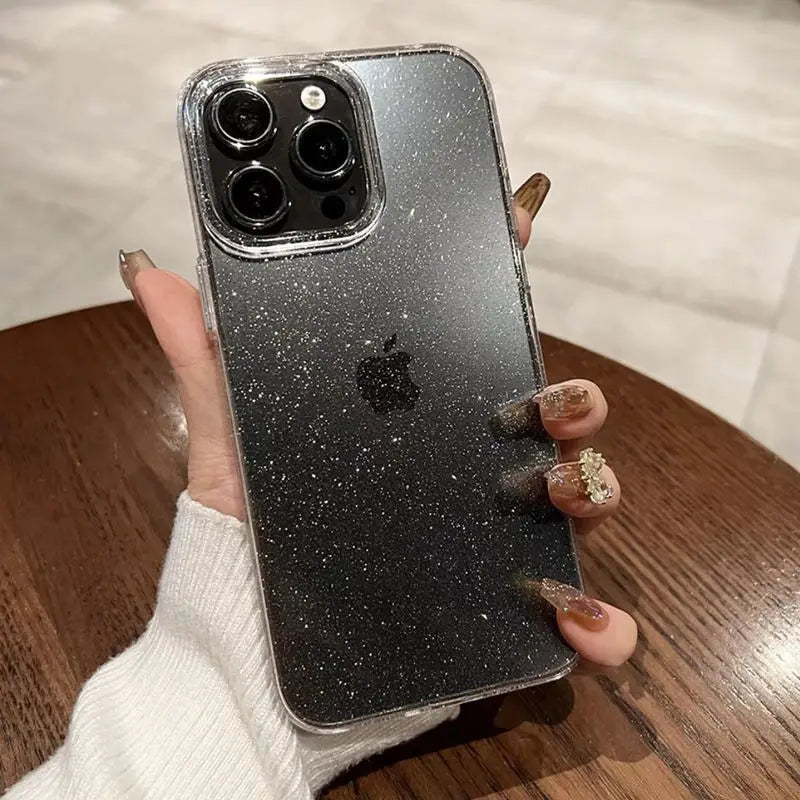 Luxus Bling Glitter klare Handyhülle iPhone 11–16 Pro Max