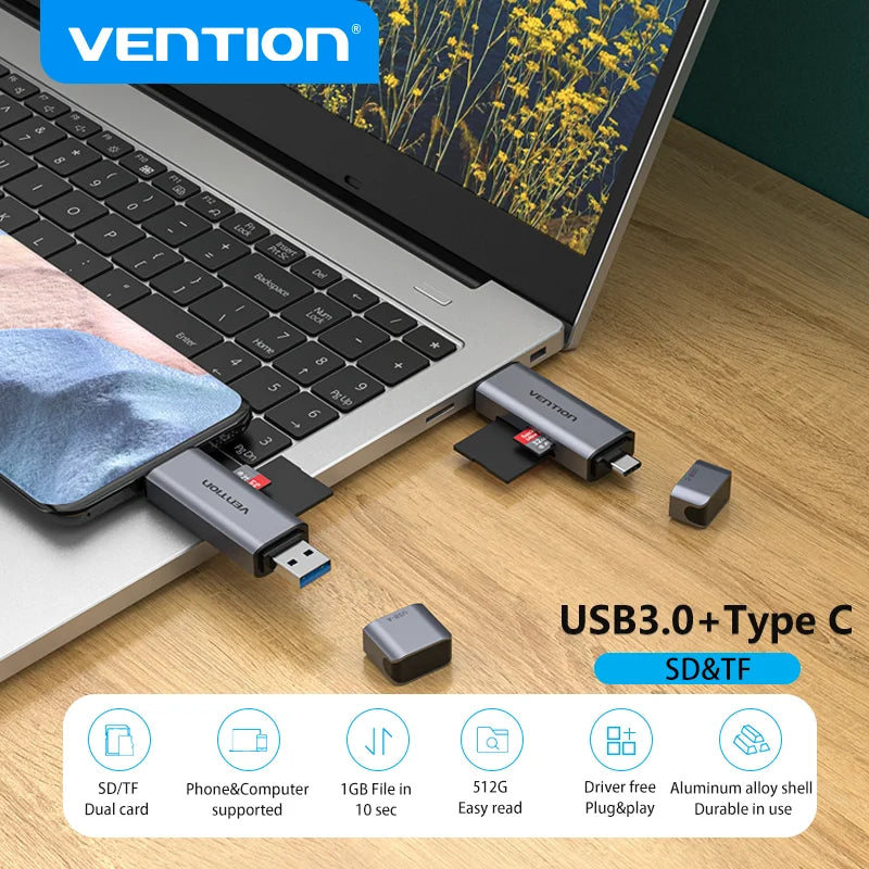 Tions USB-C Kartenleser Micro SD Adapter