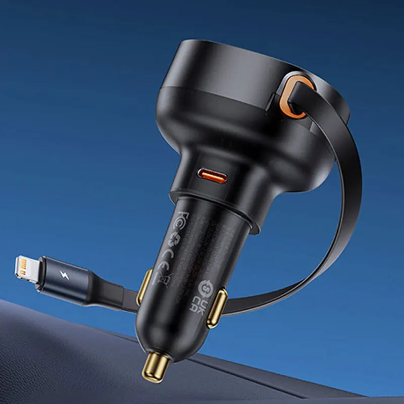 Baseus 60W Autoladegerät mit einziehbarem Kabel