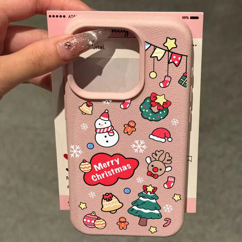 Handyhülle für Samsung S25 PU Leder Weihnachtsbaum