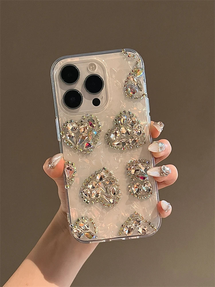 Glitzer Herz Diamond Hülle für iPhone 17