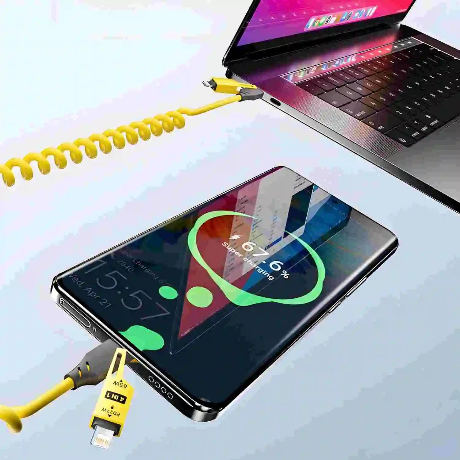 4-in-1 65W USB Typ-C Federkabel