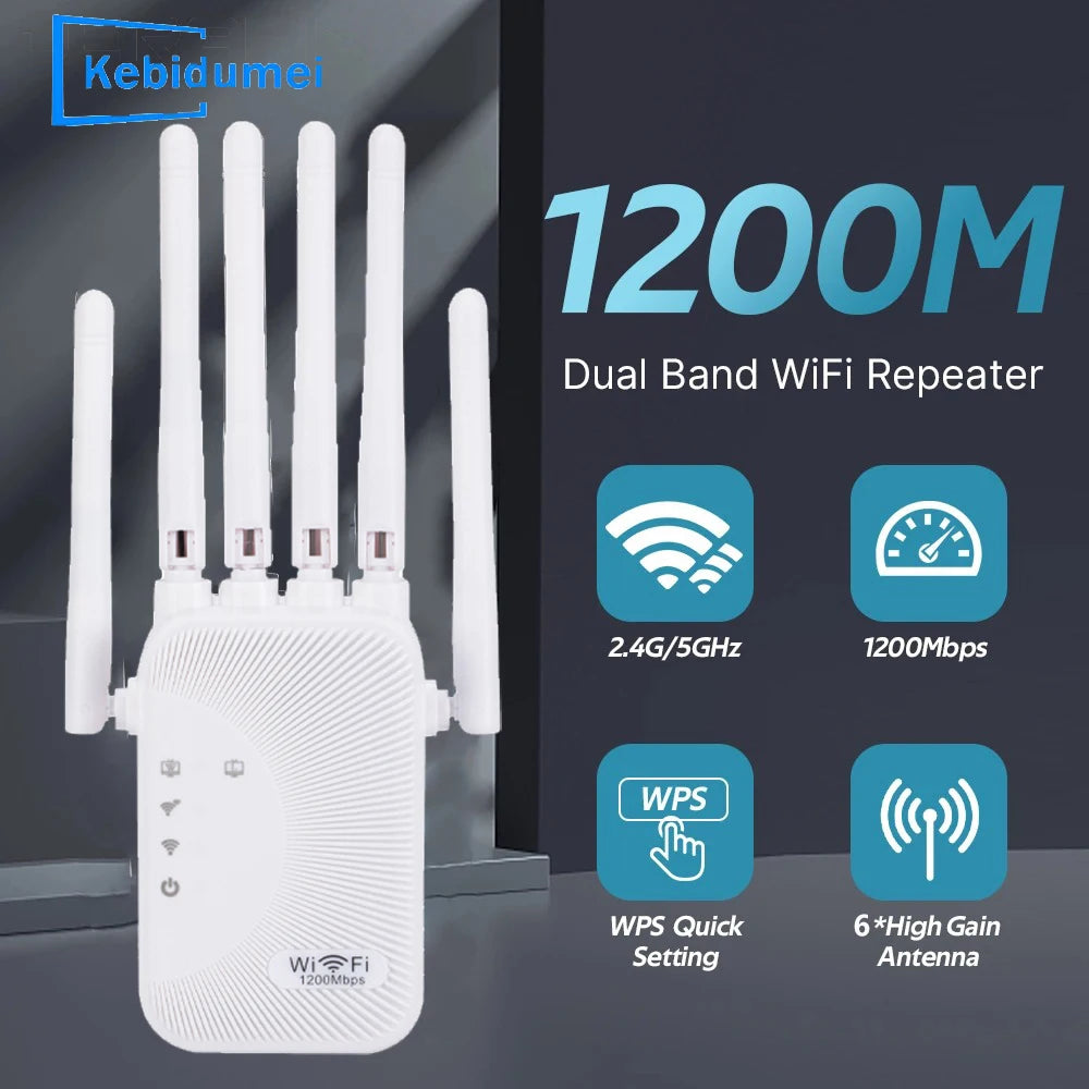 Dual-band Wi-Fi repeater 1200Mbps long range
