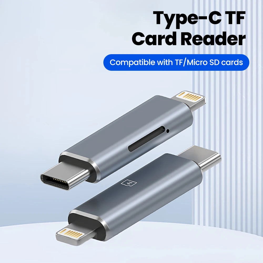 2-in-1 USB-C & Lightning Kartenleser TF