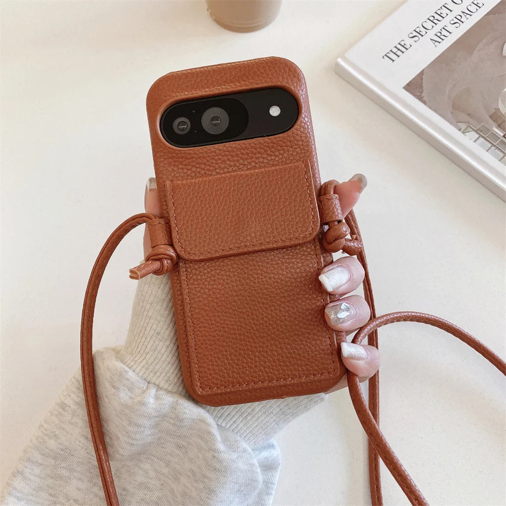 Luxus Leder Wallet Hülle für Google Pixel 9 Pro