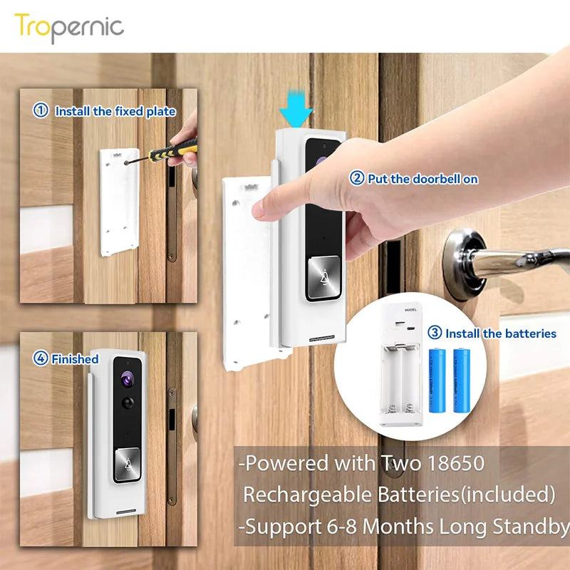 Waterproof WiFi Video Doorbell 1080P Tuya App