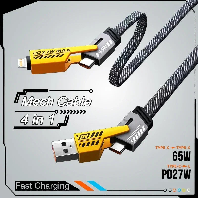 4-in-1 Mecha Schnelllade-Datenkabel PD