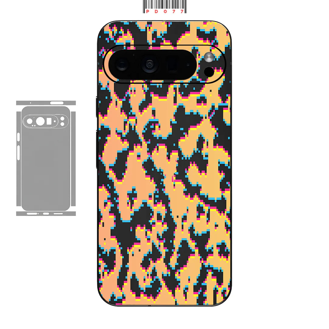 Bunte Hautfolie für Pixel 9–6 Pro Rückseite