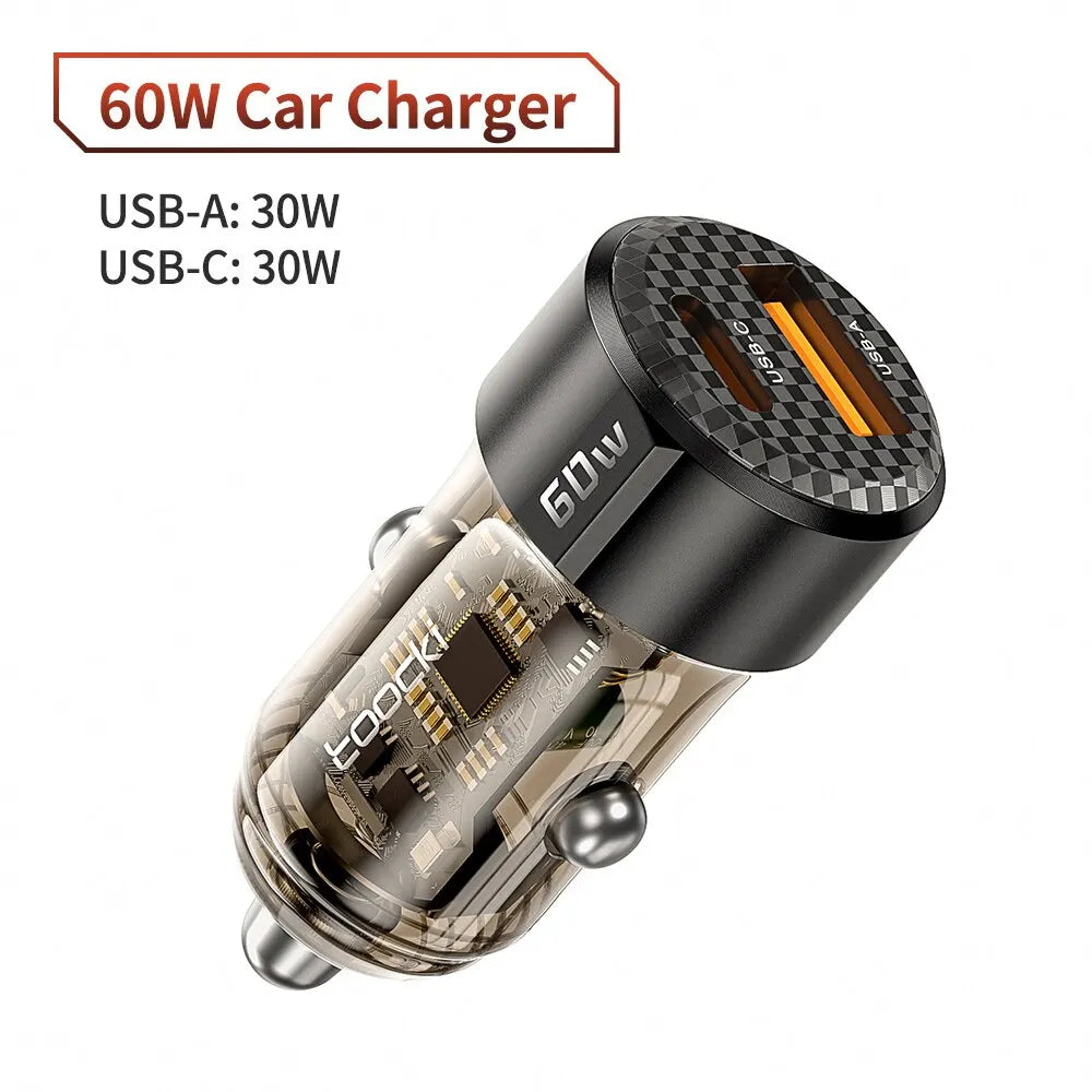 60W Auto Ladegerät Schnellladung PD 27W