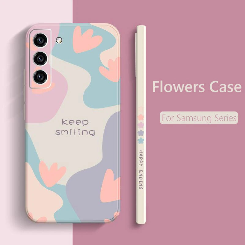 Cartoon Blumenhülle für Galaxy S & A-Serie
