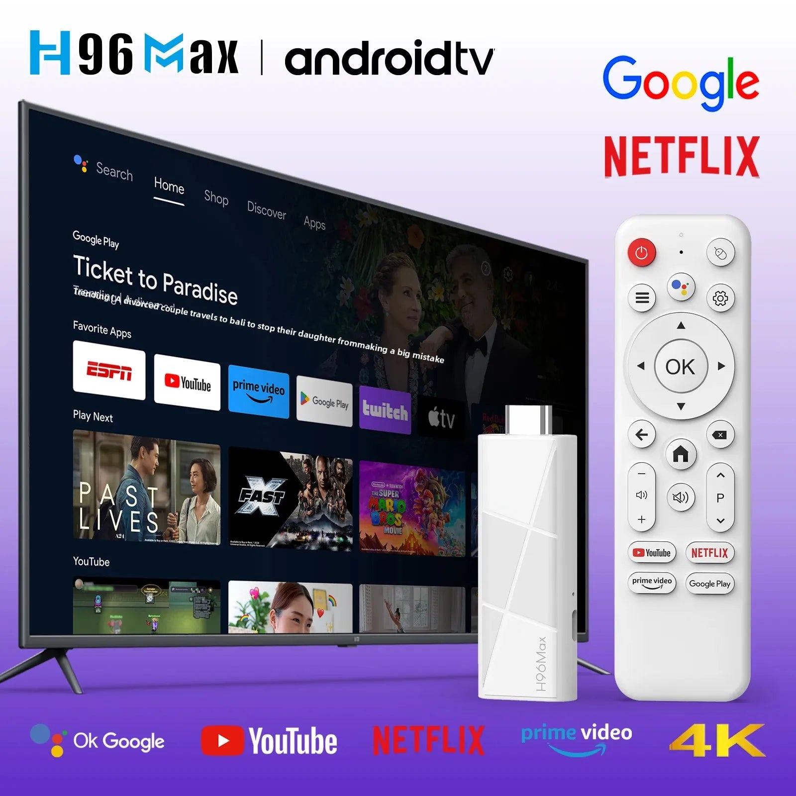 4K Android TV Stick mit WiFi 6 und schneller Performance