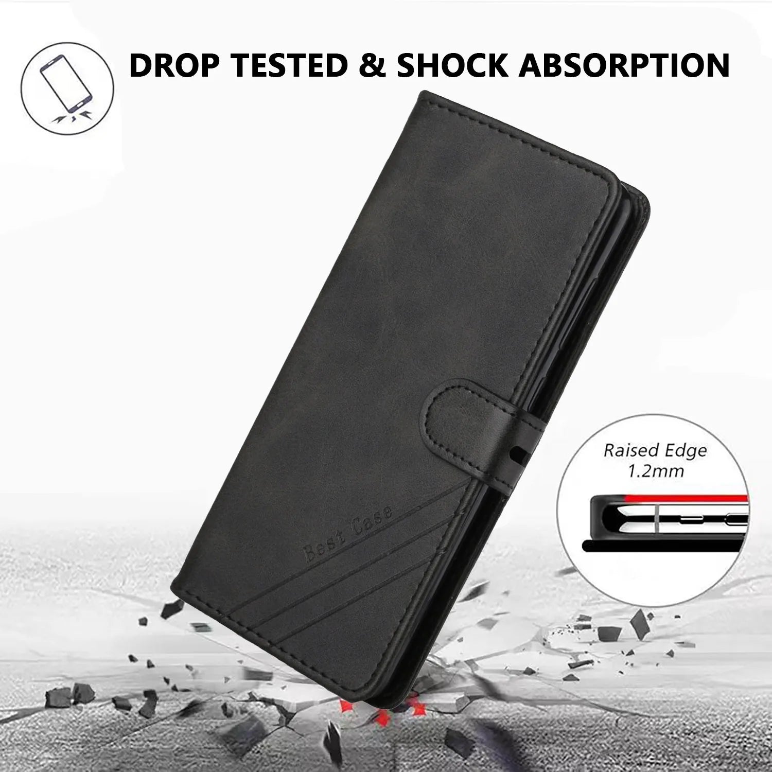 Leder Flip Brieftasche Hülle für Poco