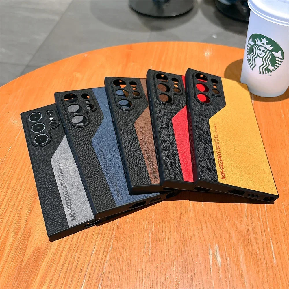 Luxus Doppel Farb PU Leder Hülle für Samsung Galaxy