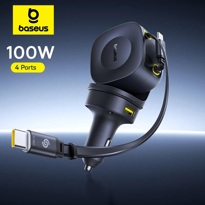 Baseus 100W Autoladegerät Dual Typ-C 4 Ports
