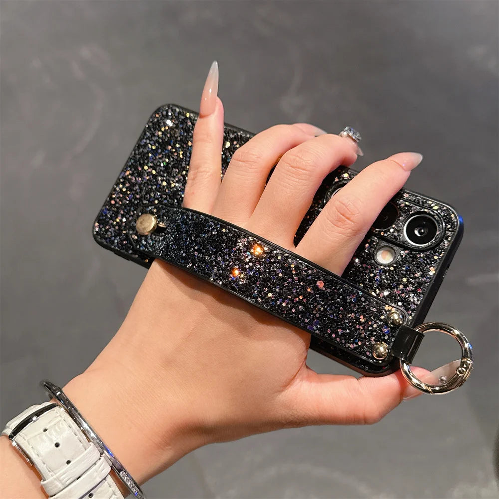 Glitzer Diamant Armband Hülle für Galaxy S25 Ultra