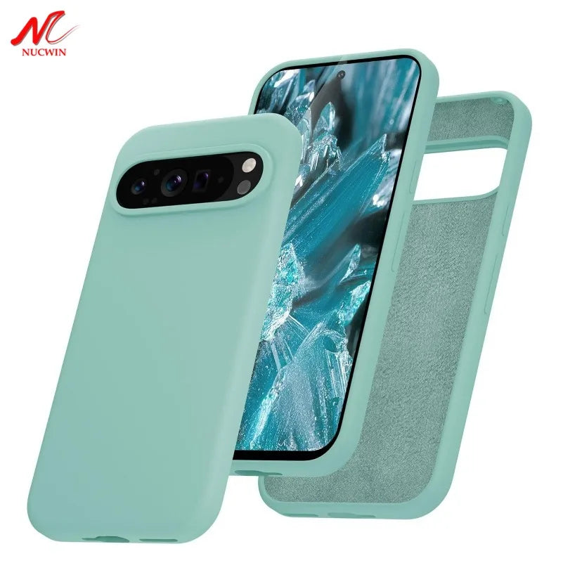 Modische Flüssigsilikonhülle Pixel 5–9 Pro